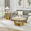 Lirago Round Coffee Table for Living Room Small End Table Oak Brown 15.7"H x 36"W x 36"D - 3 of 4