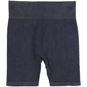 Hippie Rose Womens Ribbed Biker Casual Mini Shorts, Blue, Large - 1 of 2