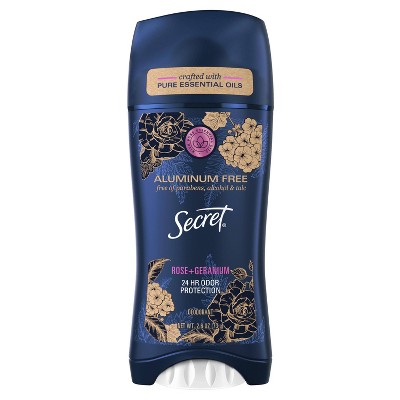 Secret Aluminum-Free Women's Deodorant with Essential Oils Rose & Geranium - 2.6oz