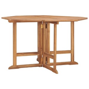 vidaXL Outdoor Dining Table Folding Patio Table Garden Furniture Solid Teak Wood - 1 of 4