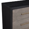 1pc Contemporary Dark Wood Finish Brushed Gold Hardware Tapered Legs Two-Drawers Nightstand Wooden - 4 of 4