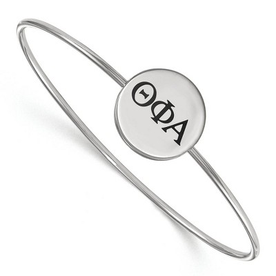Black Bow Jewelry Sterling Silver Theta Phi Alpha Greek Life Bangle Bracelet 6 Inch