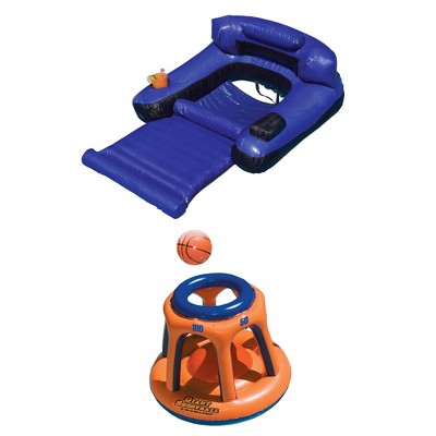 swimline 90285 basketball hoop giant shootball inflatable fun swimming pool toy