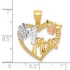Black Bow Jewelry 14k Two Tone Gold and White Rhodium #1 Mom Heart Pendant, 20mm - 4 of 4