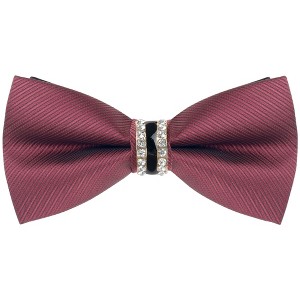 INSPIRE CHIC Men's Rhinestone Decor Pre-tied Adjustable Bow Tie - 1 of 4