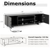 Costway TV Stand for 70" TVs Modern Entertain Center with Power Outlet & 2 Cable Holes Brown/Black - 3 of 4