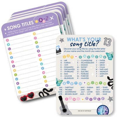 Big Dot of Happiness In My Party Era - 2-in-1 Celebrity Concert Party Cards - Activity Duo Games - Set of 20