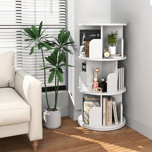 Rotating Bookshelf 3 Tier, 360° Display Standing Book Shelf Organizer, Corner Bookshelves Wood Revolving Bookcase for Bedroom, Living Room - 1 of 4