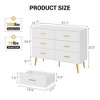 Whizmax White 6 Drawer Dresser with Storage Space, Modern Wooden Dresser with Gold Handles, Chest Dresser with Deep Drawers for Bedroom, Living Room - 2 of 4
