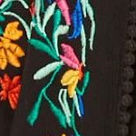 black boho floral