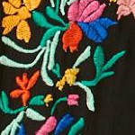 black boho floral