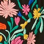 black boho floral