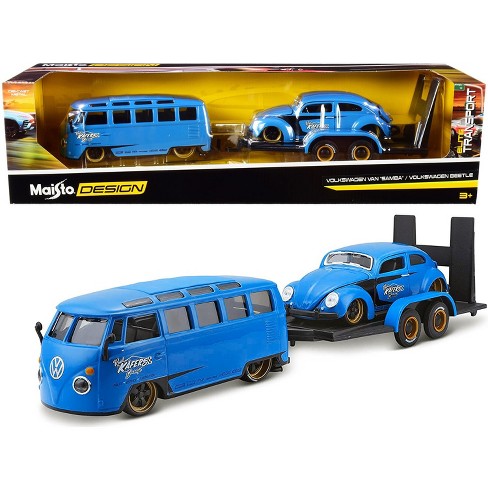 Volkswagen Van Samba Volkswagen Beetle Flatbed Trailer Blue