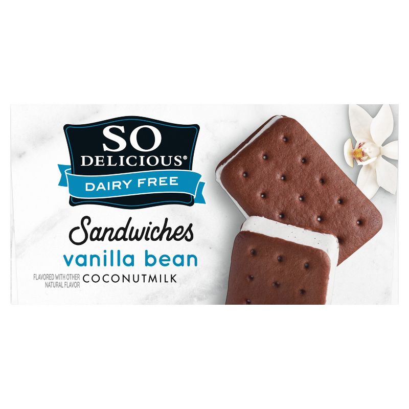 So Delicious Dairy Free Vanilla Bean Coconut Milk Frozen Dessert Sandwich - 8ct, 4 of 8