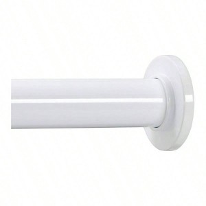 Tension Curtain Rod Spring Tension Rod for Shower 24 to 36 Inch White Easy Install No Drill Strong Hold - 1 of 4