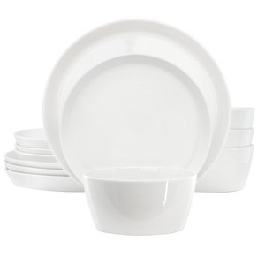 Gibson Selma 12 Piece Fine Ceramic Dinnerware Set in White - 1 of 4
