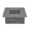 Sedona Square Fire Pit with NG Conversion Gray - Real Flame: Fiber-Cast, 65,000 BTU, Push Button Ignition - image 3 of 4