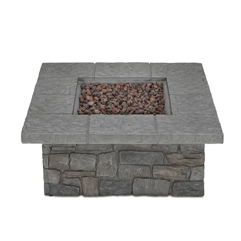 Sedona Square Fire Pit with NG Conversion Gray - Real Flame, 4 of 10