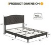 Full Bed Frame with Adjustable Headboard, Platform Bed Frame with Button-Tufted Headboard - 2 of 4