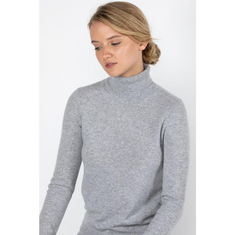 JENNIE LIU Women's 100% Pure Cashmere Long Sleeve Turtleneck Pullover Sweater, 3 of 5