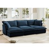 Oversized 120" Chenille Slipcovered 3 Seater Modular Sleeper Sectional Sofa Bed with French Edges and Removable Covers, 6-Piece Free combination - 3 of 4