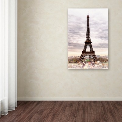 Philippe Hugonnard Eiffel Tower Paris Framed Canvas Art 12'' x 19''