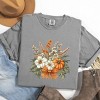 Simply Sage Market Coquette Orange Bow Fall Floral Garment Dyed Tee - 3 of 4
