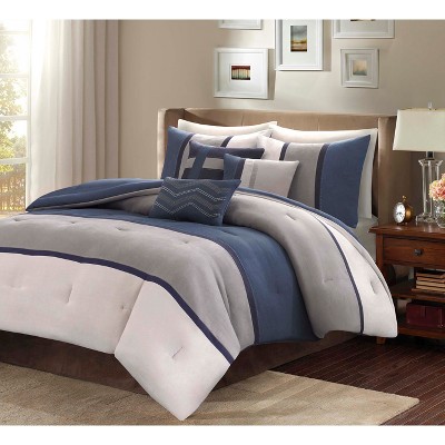 7pc King Overland Faux Suede Comforter Set - Purple : Target