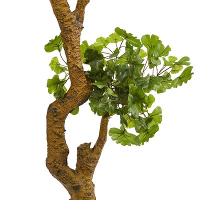 6ft Green Artificial Jingo Tree with Twisting Trunk