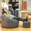 Hooseng Bean Bag Chair with Ottoman, Floral Shaped Bean Bag Sofa with Dutch Velvet Cover & Memory Foam Filler for Adults, Bedroom, Living Room, Dorm - 4 of 4