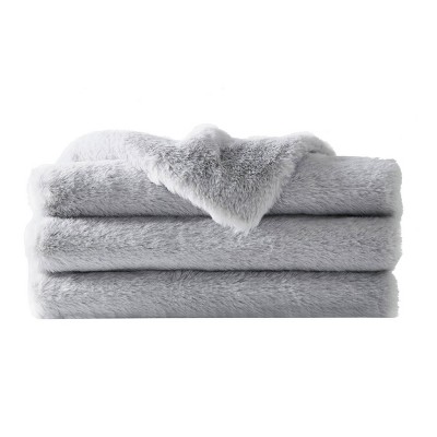 50"x70" Luxe Faux Fur Throw Blanket in Gift Box Gray - Charisma