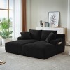 Set of 2 Corduroy Chaise Lounge Chairs, Oversized Sleeper Sofa with Cupholder, Modern Loveseat for Bedroom or Living Room – The Pop Home - 2 of 4