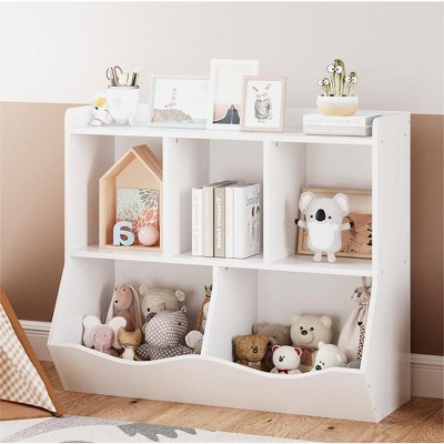 Whizmax Toy Bookcase, Multi Shelf with Cubby Organizer Cabinet for Storage Books and Toys, for Bedroom, Playroom, Kindergarten and Hallway