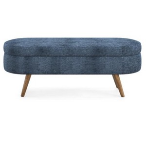 Vynxaria Oval Storage Ottoman Bench, Multi-Purpose Footstool Seat, Decorative Home Furniture with Storage Function - 1 of 4