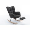 Racxily Rocking Chair, Teddy Upholstered Glider Rocker Chairs, Accent Chair with High Backrest Armchair for Living Room Bedroom - 4 of 4