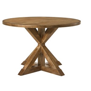 NicBex Round Dining Table 46" Farmhouse Wooden Dining Table Pedestal Base for Dining Room - 1 of 4