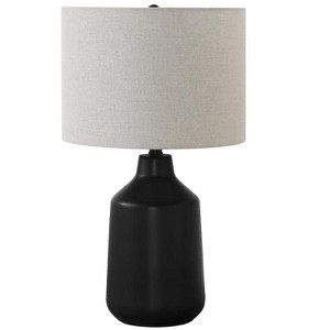 Monarch Specialties Lighting 24inchH Table Lamp Black Concrete Grey Shade Contemporary - 1 of 4