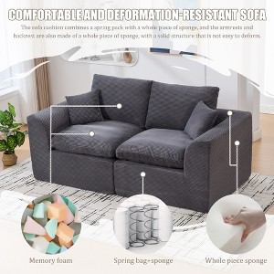 MOONMISS 80"Modular Sectional Sofa Cloud Couch with Cushion Covers Removable Furniture for Living Room Bedroom Apartments Dorms - 1 of 4