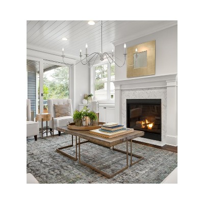Polished Nickel 60" 6-Light Candle Chandelier