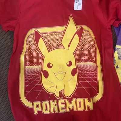 Pokemon Boy's Pikachu Wink Face T-Shirt Red