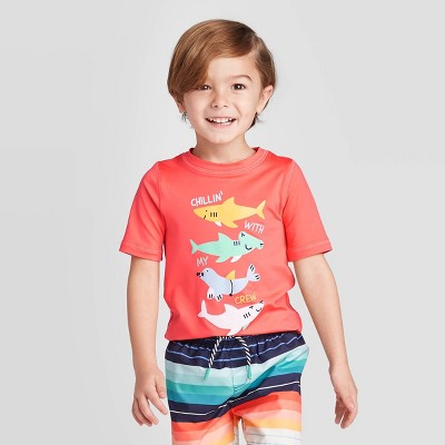 boys red swim shirt