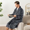 PAVILIA Mens Soft Robe, Fleece Plush Soft Long Male Bathrobe, Lightweight Fluffy Fuzzy Cozy Warm Bath Shower Spa House - 4 of 4