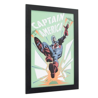 19" x 13" Licensed Marvel Comics Captain America Retro Framed Wall Art - American Art Decor