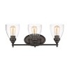 Chloe Lighting Elissa Transitional 3 Light Rubbed Bronze Bath Vanity Light Clear Glass 23" Wide - 2 of 4