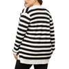 Agnes Orinda Women's Plus Size V Neck Button Down Open Front Striped Knit Sweater Cardigan - 4 of 4