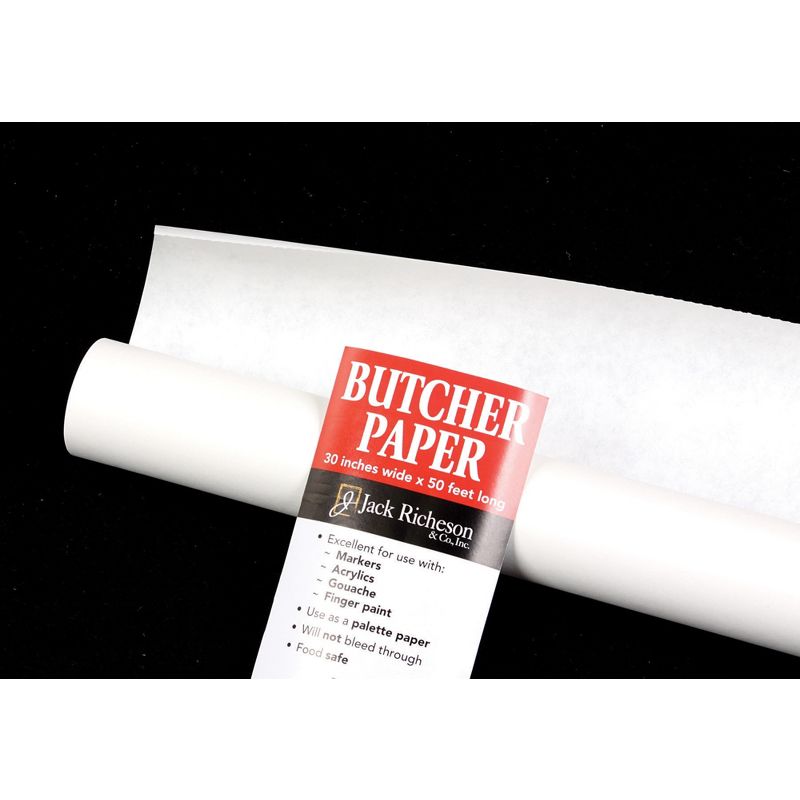Jack Richeson Butcher Paper Roll, 30 Inches x 50 Feet, White, 1 of 2