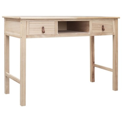 vidaXL Writing Desk Natural 43.3 in.x17.7 in.x29.9 in. Wood