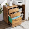 SEVOBAL Utility Storage Drawers 3 Drawer Mobile Rolling Lateral File Cabinet, Storage Organizer for Home Office and Kids Room, Brown, 36"*18"*6" - 2 of 4