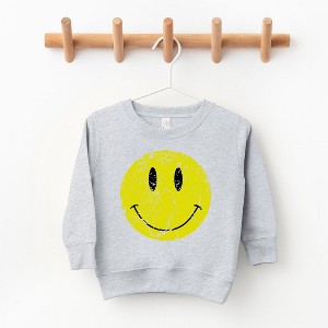 The Juniper Shop Distressed Smiley Face Toddler Graphic Sweatshirt - 1 of 2