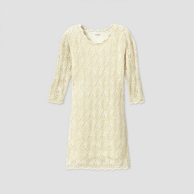 girls cream sweater dress